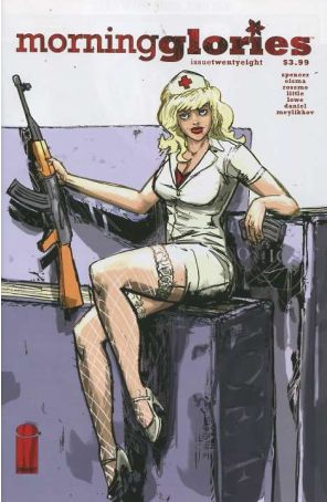 Morning Glories 28G published by Image with cover art by Riley Rossmo