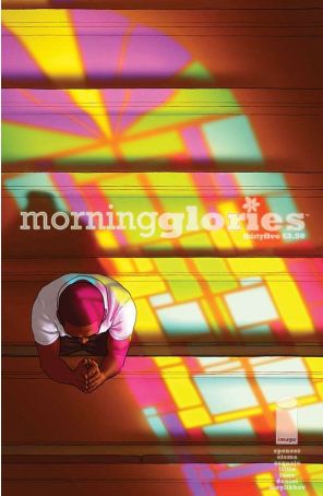 Morning Glories 35 published by Image with cover art by Rodin Esquejo