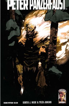 Peter Panzerfaust 15 published by Image with cover art by Tyler Jenkins