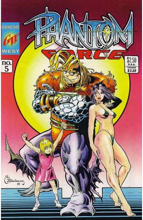 Phantom Force 5 published by Genesis West with cover art by Michael Thibodeaux