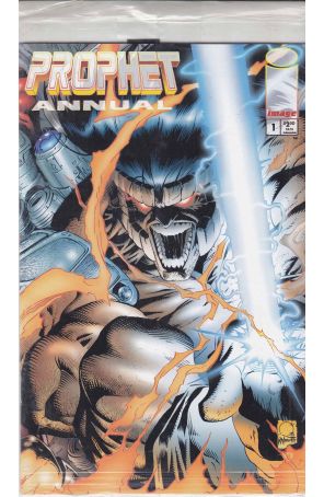 Prophet (Vol. 2) Annual 1 (with card) published by Image with cover art by Joe Quesada