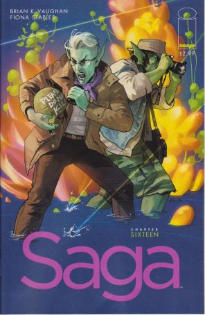 Saga (Image) 16 published by Image with cover art by Fiona Staples