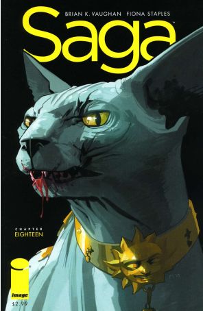 Saga (Image) 18 published by Image with cover art by Fiona Staples