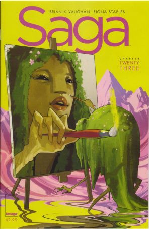 Saga (Image) 23 published by Image with cover art by Fiona Staples