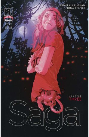 Saga (Image) 3 (2nd) published by Image with cover art by Fiona Staples