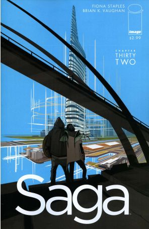 Saga (Image) 32 published by Image with cover art by Fiona Staples