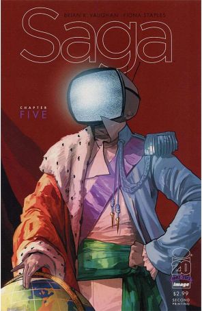 Saga (Image) 5 (2nd) published by Image with cover art by Fiona Staples