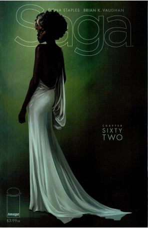 Saga (Image) 62 published by Image with cover art by Fiona Staples