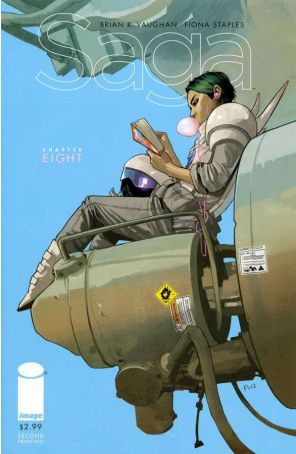 Saga (Image) 8 (2nd) published by Image with cover art by Fiona Staples