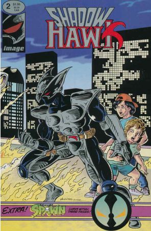 ShadowHawk (1st Series) 2 published by Image with cover art by Jim Valentino
