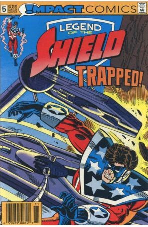 The Legend of the Shield 5 (Newsstand) published by Impact with cover art by Grant Miehm