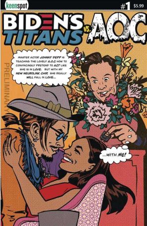 Biden's Titans Vs. AOC 1C published by Keenspot with cover art by Owen Gieni