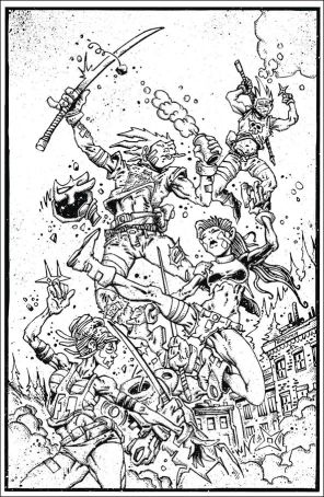 Ninjas And Robots 10E published by Keenspot with cover art by Kevin Eastman