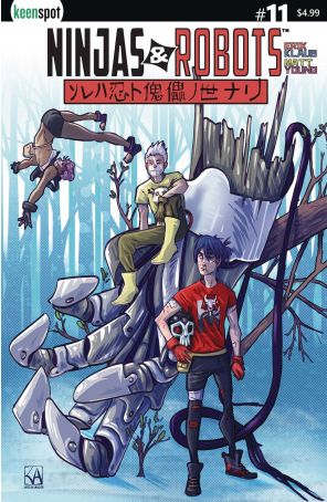 Ninjas And Robots 11B published by Keenspot with cover art by Katelyn Amacker