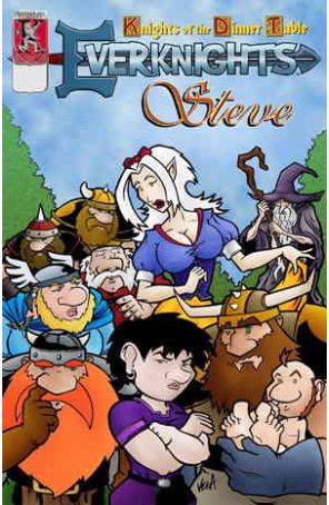Knights of the Dinner Table: Everknights Minus 3 published by Kenzer and Company with cover art by Manny Vega