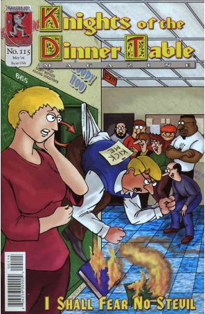 Knights of the Dinner Table 115 published by Kenzer and Company with cover art by George Vrbanic