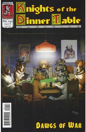 Knights of the Dinner Table 142 published by Kenzer and Company with cover art by Jolly R. Blackburn