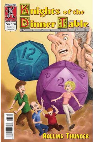 Knights of the Dinner Table 168 published by Kenzer and Company with cover art by Jeff Langcaon