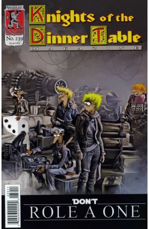 Knights of the Dinner Table 239 published by Kenzer and Company with cover art by Jolly Blackburn