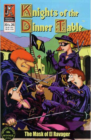 Knights of the Dinner Table 26 published by Kenzer and Company with cover art by George Vrbanic