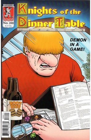 Knights of the Dinner Table 288 published by Kenzer and Company with cover art by Jolly Blackburn