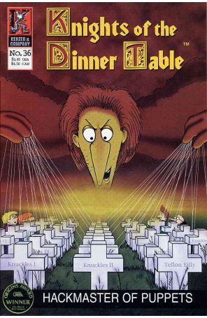Knights of the Dinner Table 36 published by Kenzer and Company with cover art by George Vrbanic and Jackie Vrbanic