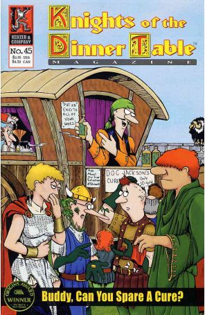 Knights of the Dinner Table 45 published by Kenzer and Company with cover art by George Vrbanic and Jackie Vrbanic