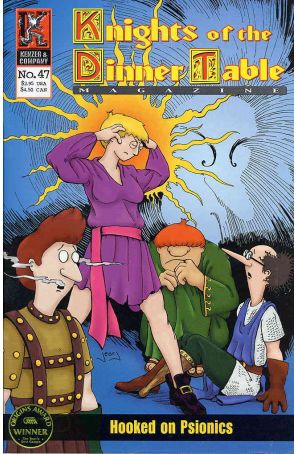 Knights of the Dinner Table 47 published by Kenzer and Company with cover art by George Vrbanic and Jackie Vrbanic