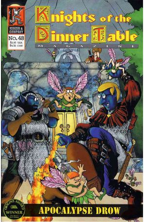 Knights of the Dinner Table 48 published by Kenzer and Company with cover art by George Vrbanic and Jackie Vrbanic