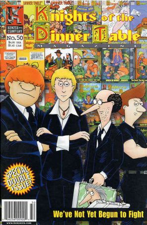 Knights of the Dinner Table 50 published by Kenzer and Company with cover art by George Vrbanic and Jackie Vrbanic