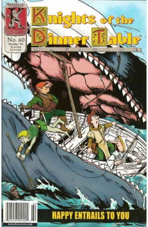 Knights of the Dinner Table 60 published by Kenzer and Company with cover art by George Vrbanic