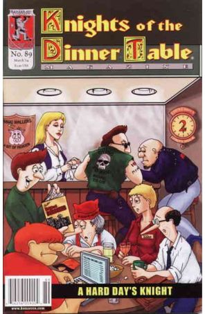 Knights of the Dinner Table 89 published by Kenzer and Company with cover art by George Vrbanic