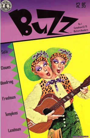 Buzz 1 published by Kitchen Sink with cover art by Mark Landman and Dan Clowes (back)