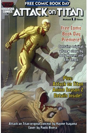 Attack On Titan Anthology FCBD 2017 published by Kodansha with cover art by Paolo Rivera