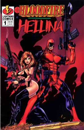 Bloodfire/Hellina 1B published by Lightning with cover art by S. Clarke Hawbaker