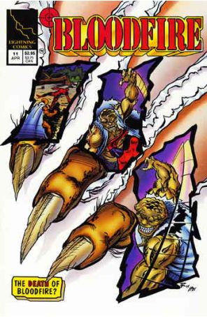 Bloodfire 11 published by Lightning with cover art by Terral Lawrence and Joseph C. Zyskowski