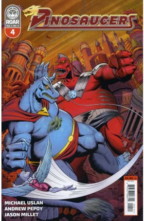 Dinosaucers 4 published by Lion Forge with cover art by Andrew Pepoy