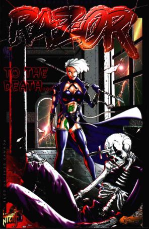 Razor: Burn 4 published by London Night with cover art by Jude Millien