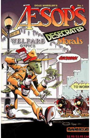 Aesop's Desecrated Morals 1 published by Magnecom with cover art by Michael T. Gilbert
