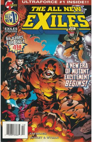 The All New Exiles 1 (Newsstand) published by Malibu with cover art by Jeff Matsuda