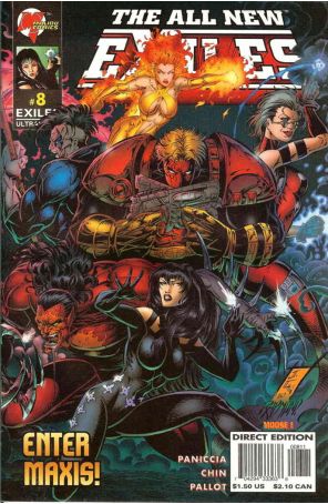 The All New Exiles 8 published by Malibu with cover art by Joyce Chin
