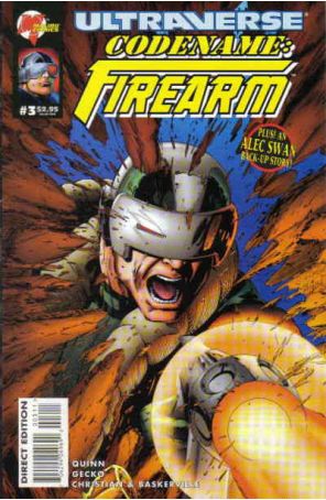 Codename: Firearm 3 published by Malibu with cover art by Gabriel Gecko
