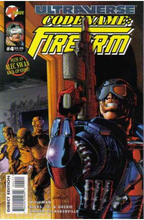 Codename: Firearm 4 published by Malibu with cover art by Gabriel Gecko
