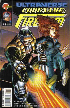 Codename: Firearm 5 published by Malibu with cover art by Gabriel Gecko