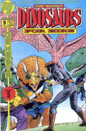 Dinosaurs For Hire (Malibu) 9 published by Malibu with cover art by Curt Swan