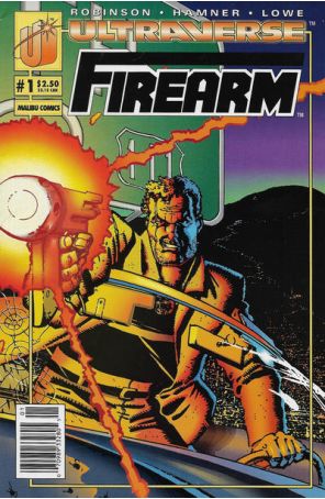 Firearm 1 (Newsstand) published by Malibu with cover art by Howard Chaykin
