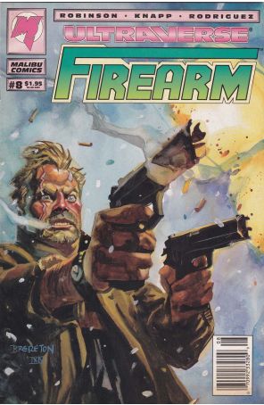 Firearm 8 (Newsstand) published by Malibu with cover art by Daniel Bereton