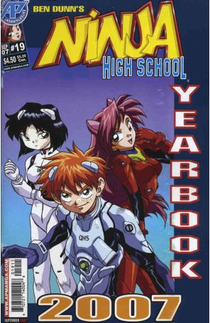 Ninja High School Yearbook 19 published by Antarctic with cover art by Ben Dunn and David Hutchison (Back Cover)