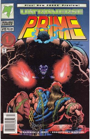 Prime (Vol. 1) 13 (Newsstand) published by Malibu with cover art by Norm Breyfogle