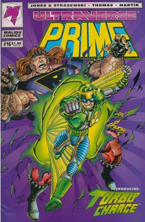 Prime (Vol. 1) 16 published by Malibu with cover art by George Pérez and Jerry Ordway